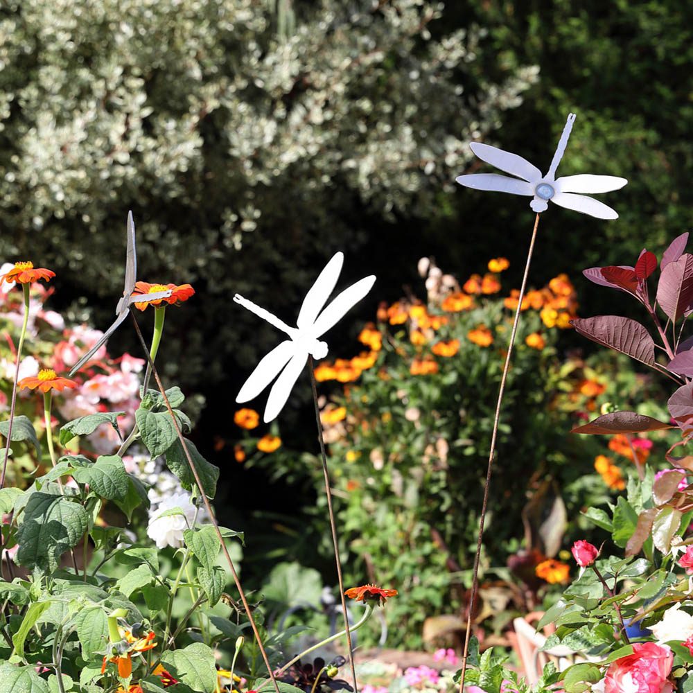 Decorative Steel Garden Stake Ornament – Dragonfly Trio 5065022557968